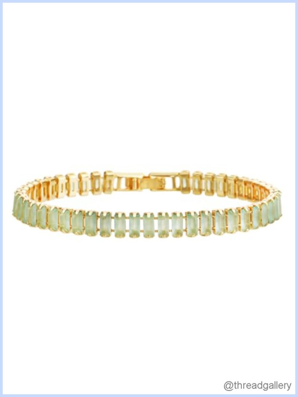 18K Gold-Plated Cat's Eye Tennis Bracelet with Prong Setting